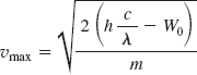 Note in this calculation that we have converted the value of the work function from electron volts to joules.